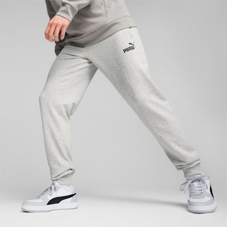 PUMA POWER Men's Sweatpants, Light Gray Heather, small-THA