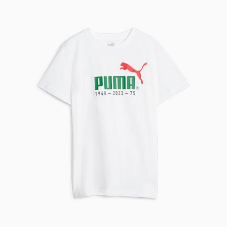 No.1 Logo Celebration T-shirt voor jongeren, PUMA White, small