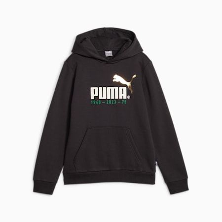 No.1 Logo Celebration hoodie voor jongeren, PUMA Black, small