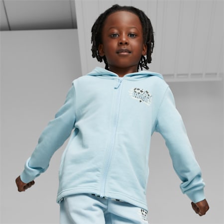 Essentials Mix Match Kids' Full-Zip Hoodie, Silver Sky, small-THA