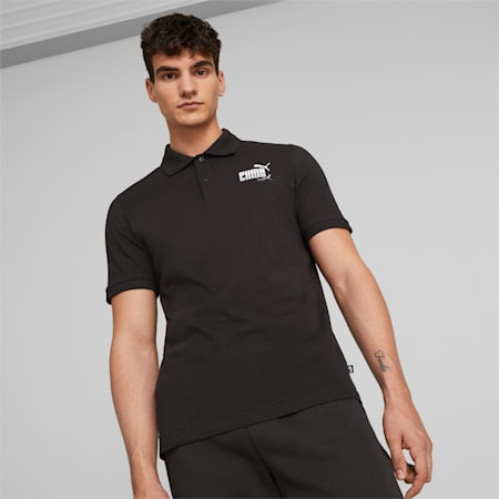 Summer Splash Graphic Polo Shirt Men, PUMA Black, small-THA