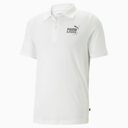 Summer Splash Graphic Polo Shirt Men, PUMA White, small-THA