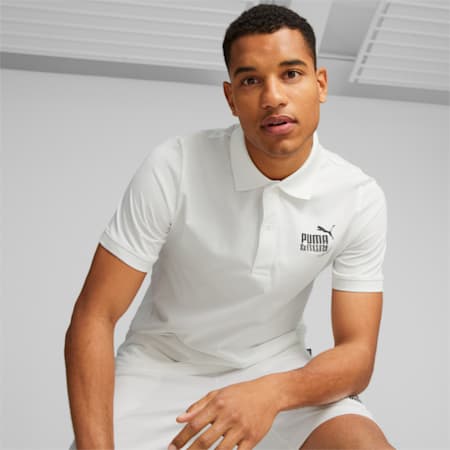 Summer Splash Graphic Polo Shirt Men, PUMA White, small-THA