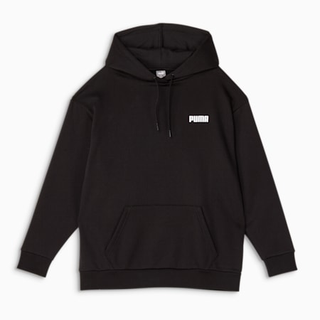 Essentials Relaxed Women's Fleece Hoodie, PUMA Black, small-NZL