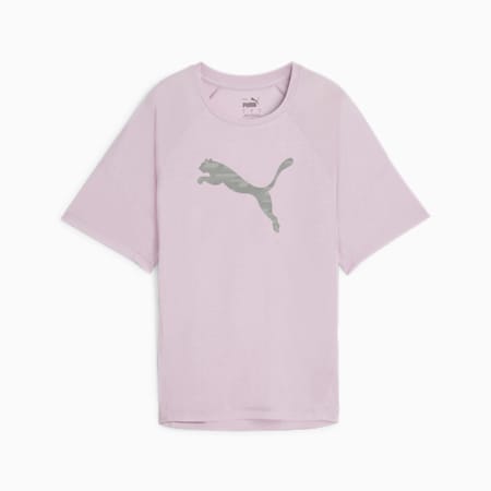 EVOSTRIPE T-shirt met graphic voor dames, Grape Mist, small