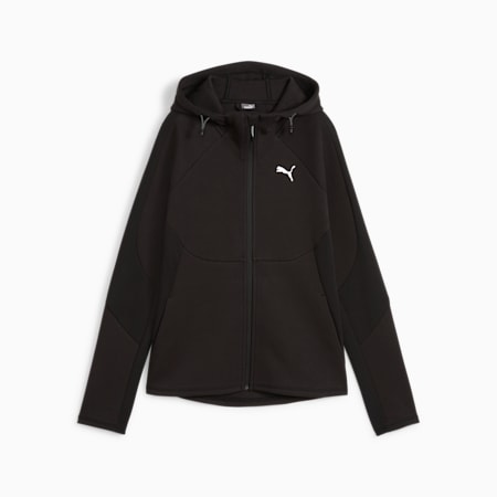 EVOSTRIPE Women's Full-Zip Hoodie, PUMA Black, small