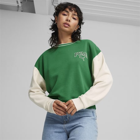 PUMA SQUAD Women's Sweatshirt, Archive Green, small-AUS