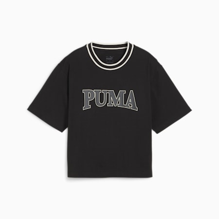 PUMA SQUAD Graphic T-shirt voor dames, PUMA Black, small