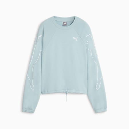 Sweat à col rond PUMA MOTION Femme, Turquoise Surf, small