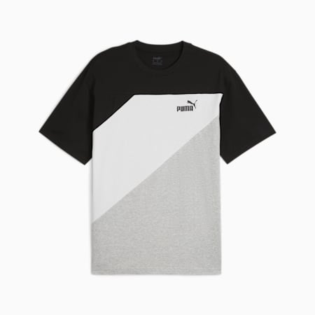 PUMA POWER Colorblock Men's Tee, PUMA Black, small-AUS