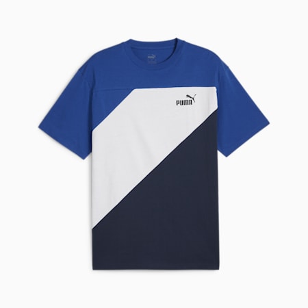 PUMA POWER Colorblock T-Shirt Herren, Club Navy, small