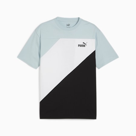 T-shirt PUMA POWER a blocchi di colore da uomo, Turquoise Surf, small