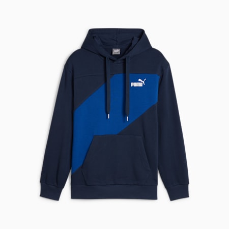 Męska bluza z kapturem i blokami kolorów PUMA POWER, Club Navy, small