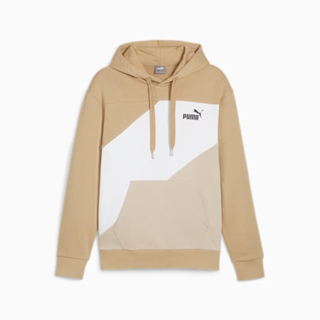 Męska bluza z kapturem i blokami kolorów PUMA POWER, Prairie Tan, small