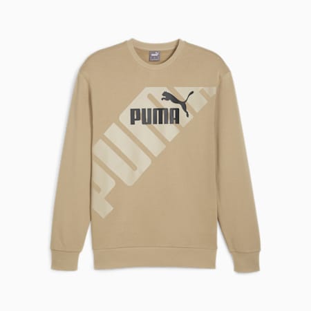 PUMA POWER Men's Graphic Sweatshirt, Prairie Tan, small-AUS
