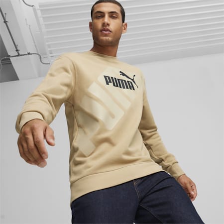 PUMA POWER Men's Graphic Sweatshirt, Prairie Tan, small-AUS