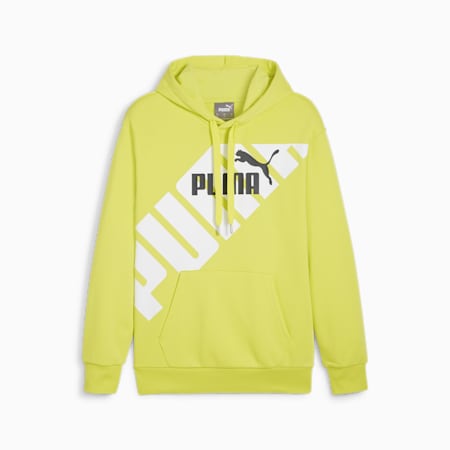 PUMA POWER Men's Graphic Hoodie, Lime Sheen, small