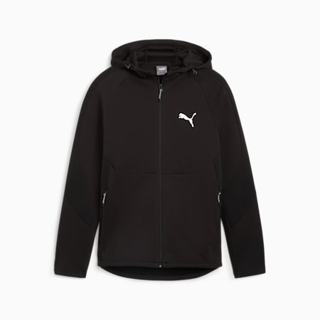 EVOSTRIPE Men's Full-Zip Hoodie, PUMA Black, small-AUS