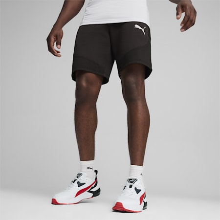 EVOSTRIPE Men's Shorts, PUMA Black, small-AUS