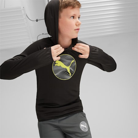 ACTIVE SPORTS Youth Hoodie - Boys 8-16 years, PUMA Black, small-NZL