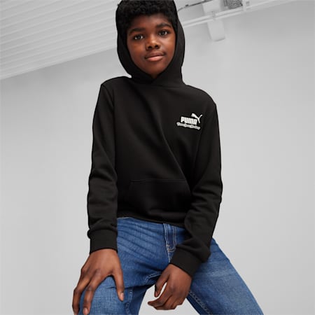 ESS+ MID 90s Youth Hoodie, PUMA Black, small-SEA