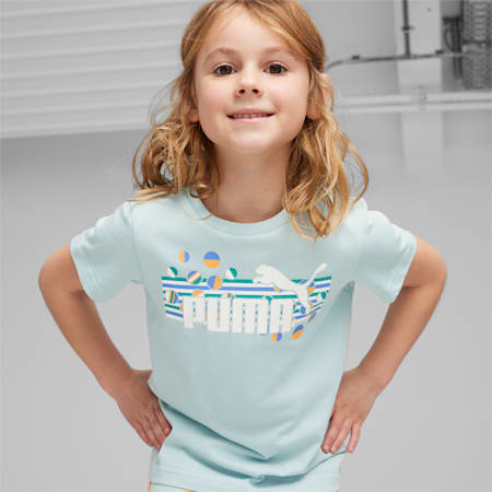 ESS+ SUMMER CAMP Tee - Kids 4-8 years, Turquoise Surf, small-AUS