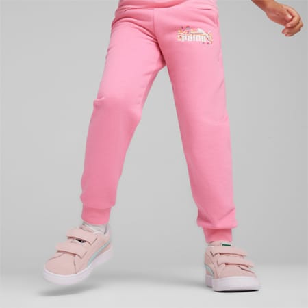 Pantaloni della tuta ESS+ SUMMER CAMP per bambini, Fast Pink, small