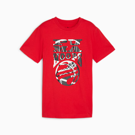 T-shirt de basketball Blueprint PUMA HOOPS Enfant et Adolescent, For All Time Red, small