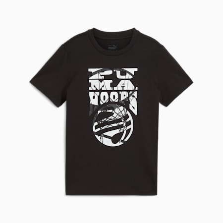 BASKETBALL BLUEPRINT Tee - Youth 8-16 years, PUMA Black-Club Navy, small-AUS