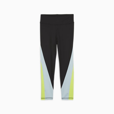 PUMA FIT Leggings Teenager, PUMA Black-Lime Pow, small