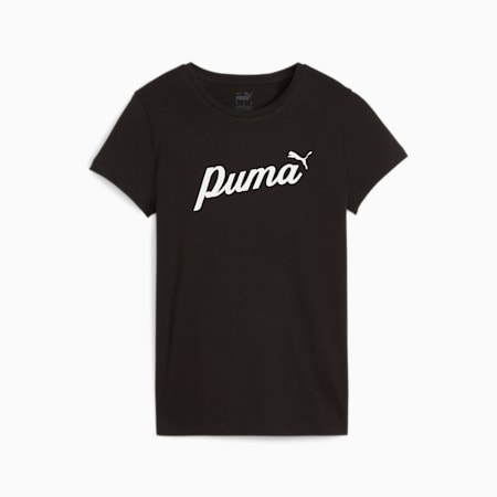 ESS+ Women's Script Tee, PUMA Black, small-NZL