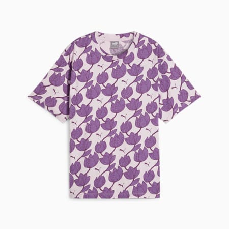 ESS+ BLOSSOM T-shirt voor dames, Grape Mist, small