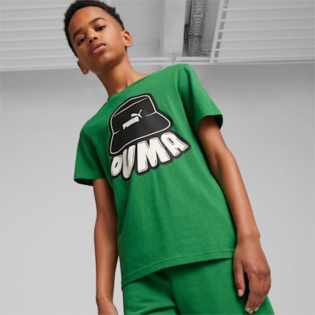 ESS+ MID 90s Youth Graphic Tee, Archive Green, small