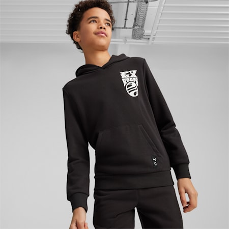 BASKETBALL BLUEPRINT Hoodie - Youth 8-16 years, PUMA Black, small-AUS