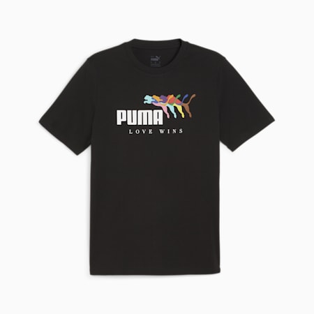 ESS+ LOVE WINS T-shirt voor heren, PUMA Black, small