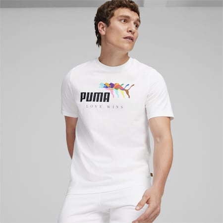 Camiseta ESS+ LOVE WINS para hombre, PUMA White, small