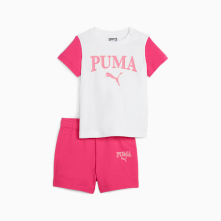 PUMA SQUAD Minicats Tee and Shorts Set - Infants 0-4 years, PUMA White, small-AUS