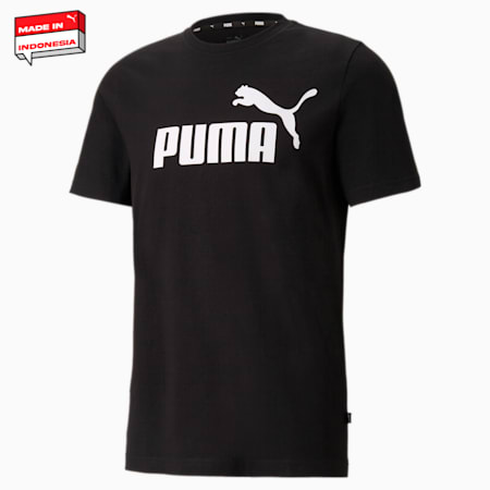 Kaus Pria Logo Esensial, PUMA Black, small-IDN