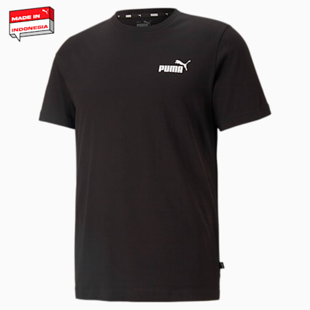 Kaus Pria Logo Kecil Esensial, PUMA Black, small-IDN