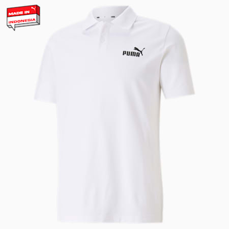 Essentials Pique Men's Polo Shirt, PUMA White, small-IDN