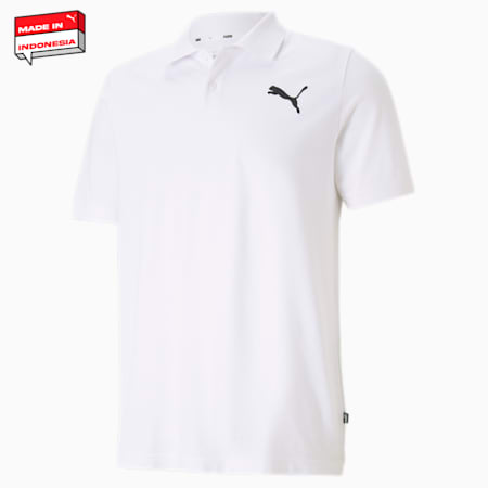 Essentials Pique Men's Polo Shirt, PUMA White-cat, small-IDN
