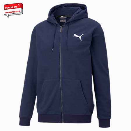 Essentials Small Logo Full-Zip Hoodie Men, PUMA Navy-Cat, small-IDN