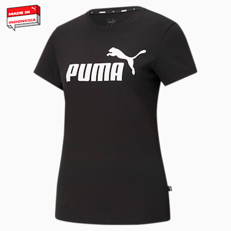 Kaus Wanita Logo Esensial, PUMA Black, small-IDN