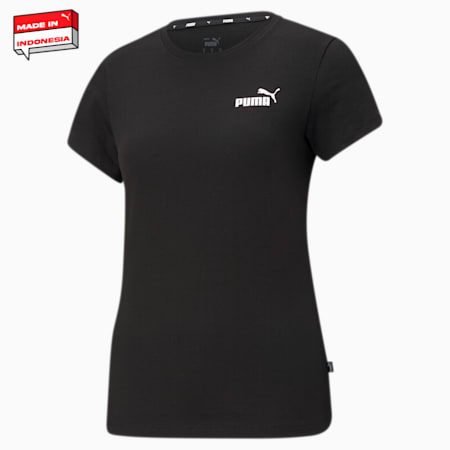 Kaus Wanita Logo Kecil Esensial, PUMA Black, small-IDN