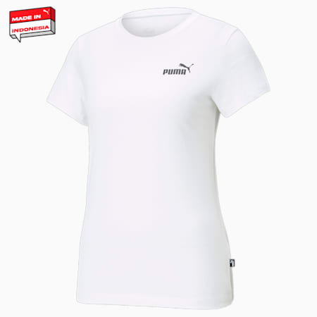 Kaus Wanita Logo Kecil Esensial, PUMA White, small-IDN