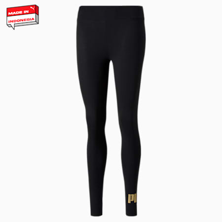 ESS+ Metallic Leggings Women, PUMA Black, small-PHL