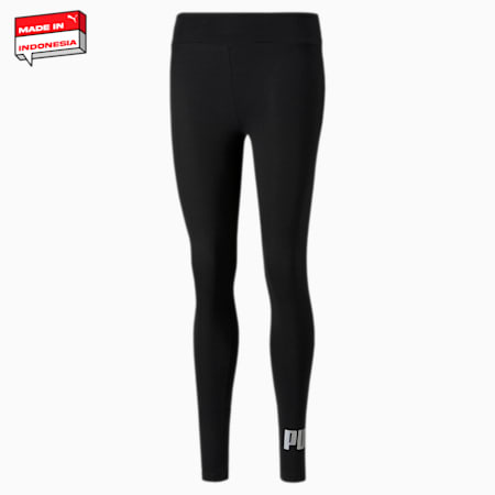 ESS+ Metallic Leggings Women, PUMA Black-Silver, small-PHL