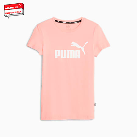 Kaus Wanita Berlogo Metalik Essentials+, Peach Smoothie, small-IDN