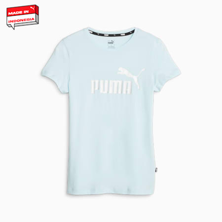 Kaus Wanita Berlogo Metalik Essentials+, Icy Blue, small-IDN