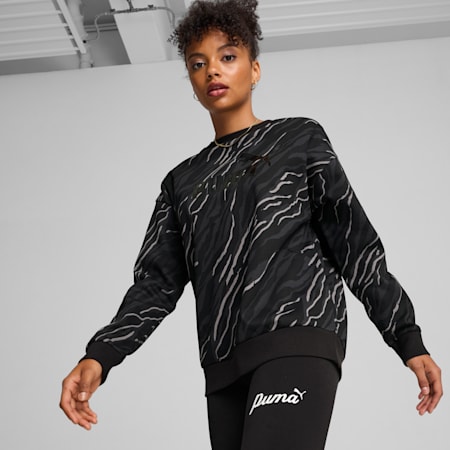 ESS+ ANIMAL Graphic Crew Women, PUMA Black, small